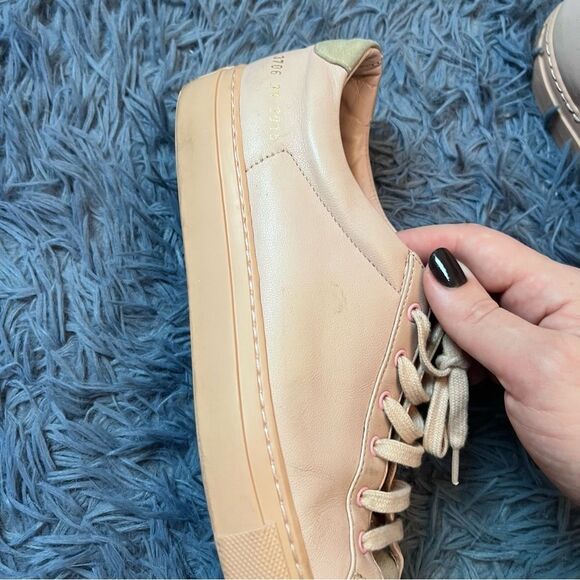 Common Projects Pink Leather Suede Sneakers Size 39 / 9 - Picture 4 of 8